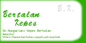 bertalan kepes business card